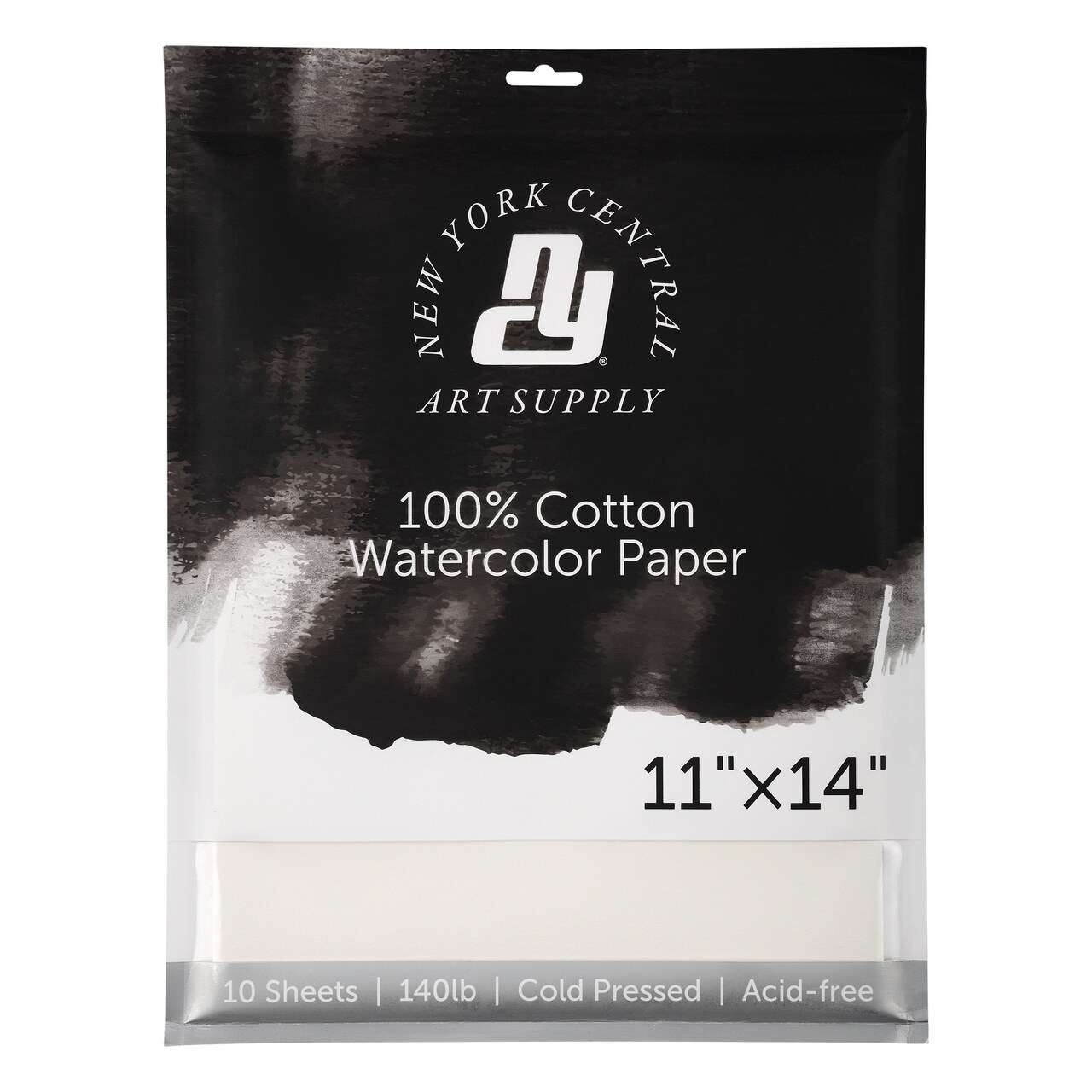 New York Central Watercolor Paper Sheets Pack of 10 - Professional Grade, Acid-Free, Archival, Superior Surface Stability for Artists, Students - For Wet and Dry Media